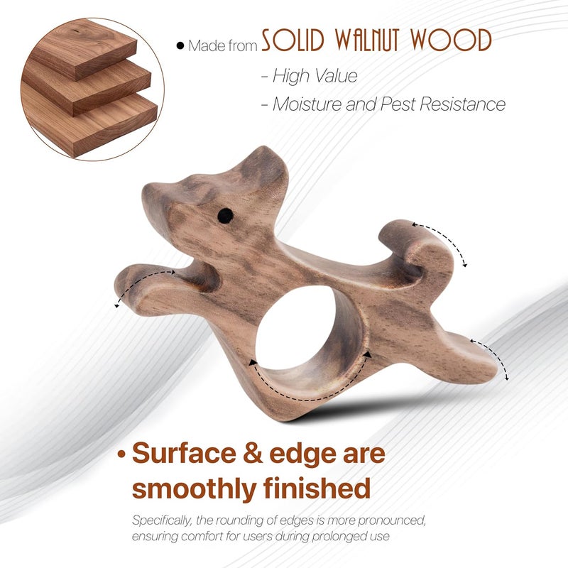 WACANTIC Walnut Dog Book Page Holder - Smooth Finish Wood for Reading, Ideal Reader Gifts for Book Lovers & Literary Women (Large) - Image 3